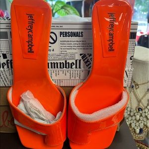 Jeffery Campbell buzzie orange sandals